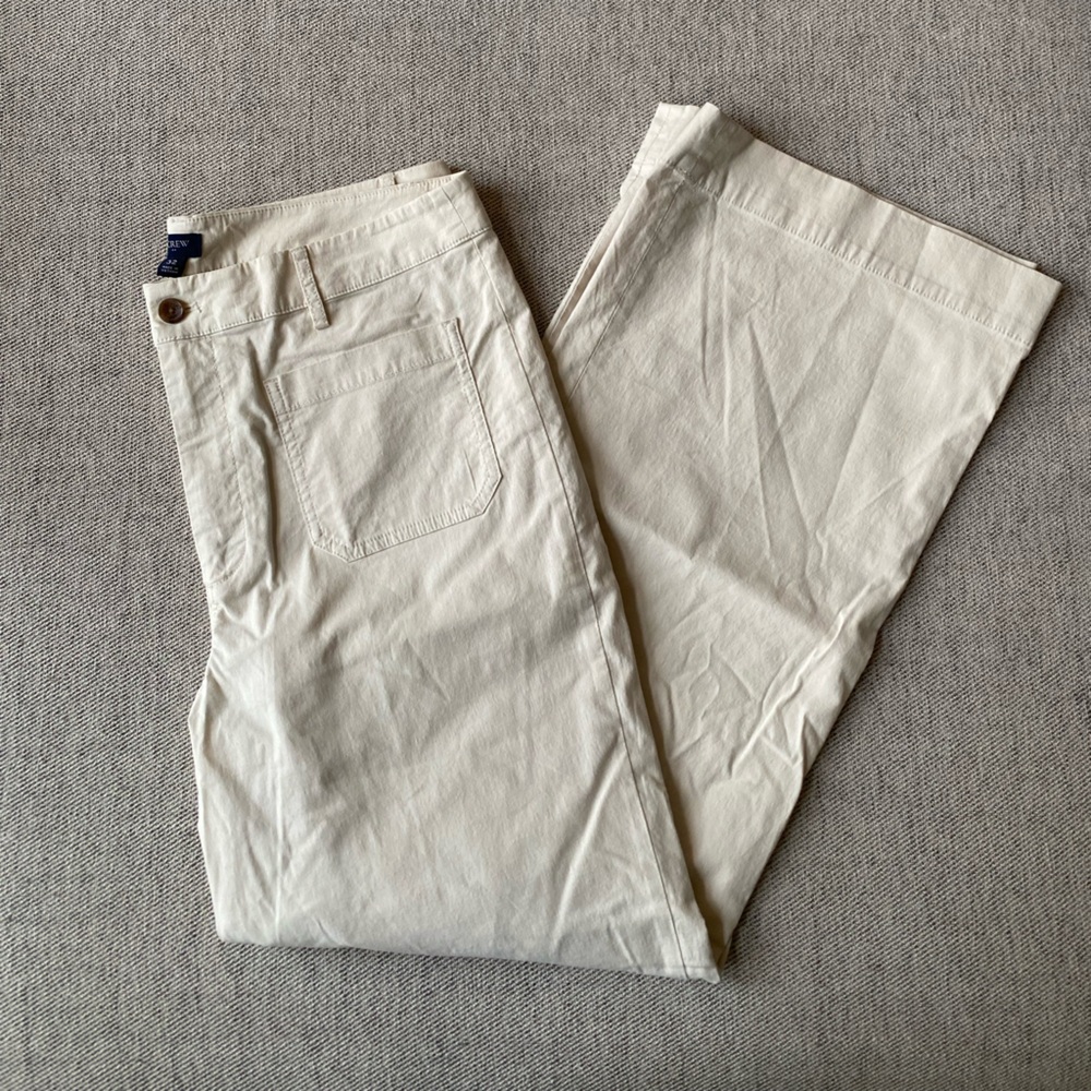 J. Crew Factory Lizzie High-Rise Wide Leg Linen-Cotton Blend Pant | Size 32
